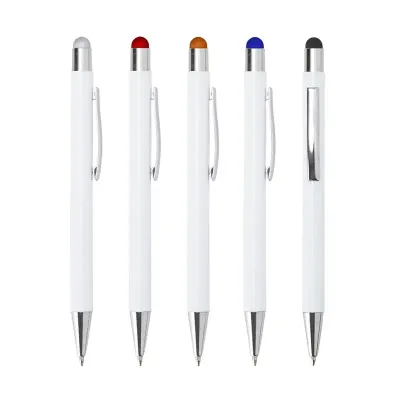 Caneta Branca Metal Touch