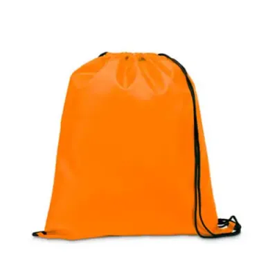 Saco mochila laranja em tecido