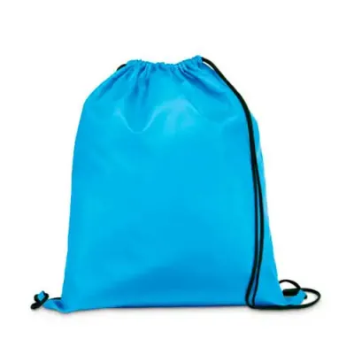 Saco mochila azul em tecido