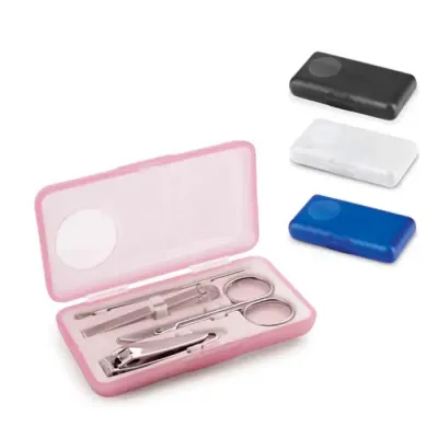 Kit manicure de 4 peças em estojo colorido