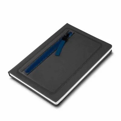 Cadernos de anotações com porta objetos