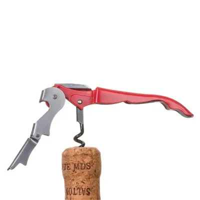 Saca rolha de metal com detalhes coloridos