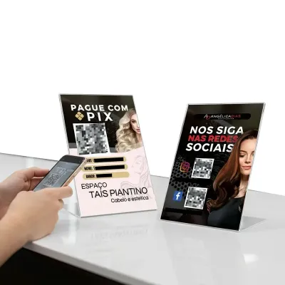 Display de Mesa com Plaquinha Qr Code