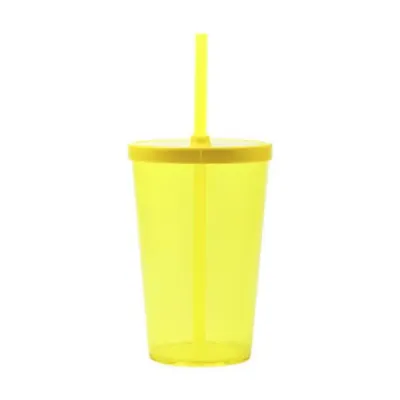 Copo plástico ou acrílico amarelo liso