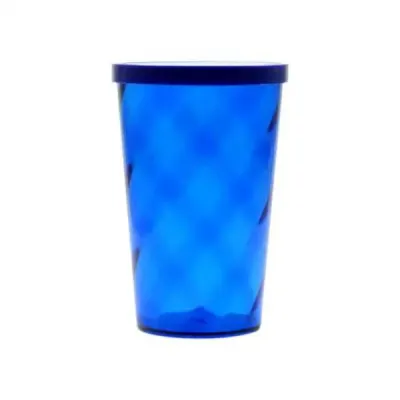 Copo plástico ou acrílico espiral na cor azul