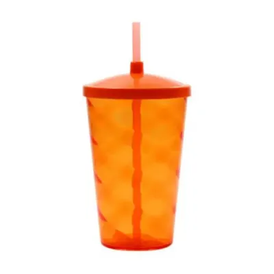 Copo plástico ou acrílico na cor laranja, 700 ml