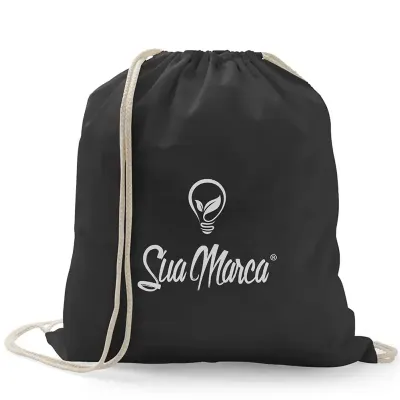 Sacochila Personalizada De Algodão Preto