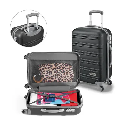 Mala de Viagem Executiva Personalizada Em ABS Com Interior Forrado, Fecho De Segurança Com Senha E 4