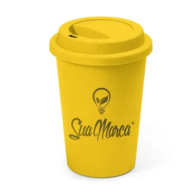 Copo Ecológico Personalizado De Fibra De Bambu E PP Com Tampa 450ml