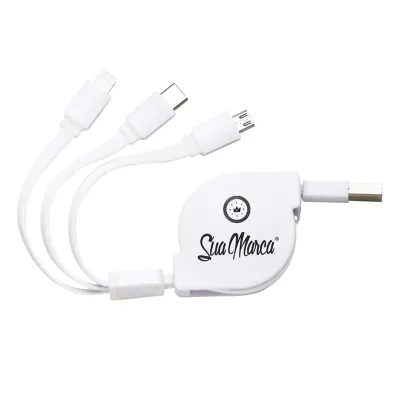 Cabo Retrátil Personalizado 3 em 1 XV10338