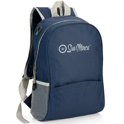 Mochila Personalizada Azul Confeccionada Em 600D E Capacidade De 12 Litros 