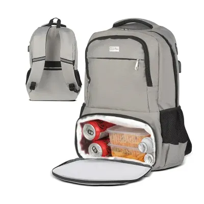 Mochila para notebook em tecido PET RECICLÁVEL com compartimento térmico  35 litros