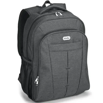 Mochila Personalizada Para Notebook Confeccionada Em 600D De Alta Densidade Com 2 Bolsos Laterais