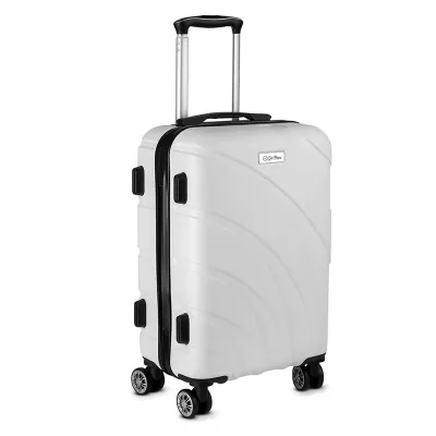 Mala De Bordo em Plástico ABS Com Fecho Por Cadeado, Forro De Poliéster E Quatro Rodas De 360 graus