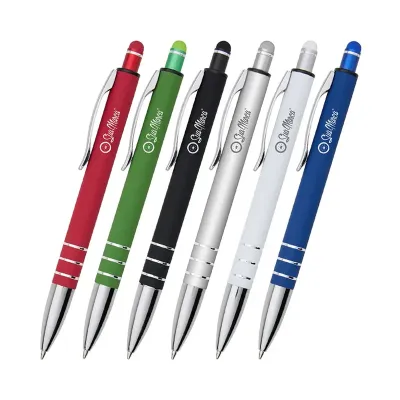 Caneta Personalizada com Touch de Metal - opções de cores