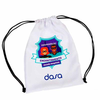 Sacochila branca personalizada