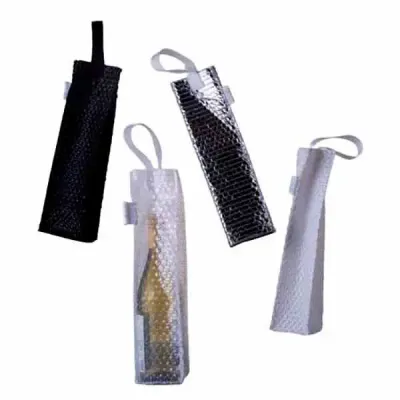Estojo para vinhos em plástico bolha preto e branco