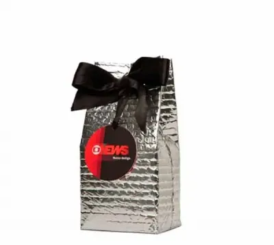 Saco para kit em plástico bolha prateado personalizado para press kit globo news