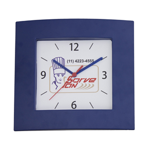 Relógio retangular, nas medidas: 27 x 25 cm personalizado 