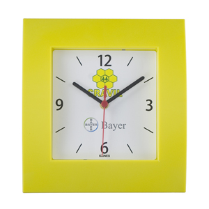 Relógio retangular, nas medidas: 27 x 25 cm promocional 