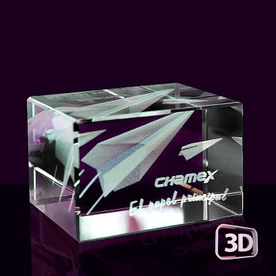 Bloco Onix em Cristal Óptico 100% translúcida modelo avião