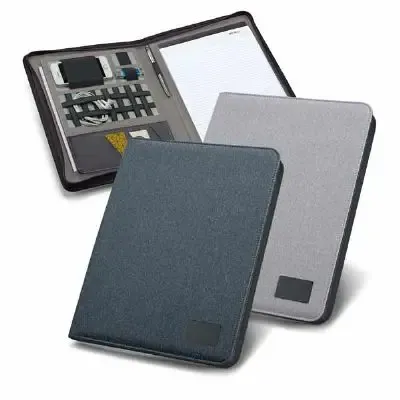 Pasta A4 em linho sintético e couro sintético 