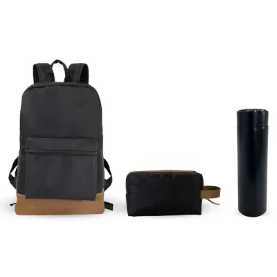 Kit com Mochila, Necessaire e Squeeze
