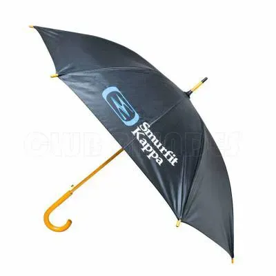 Guarda-chuva colonial com cabo curvo em madeira