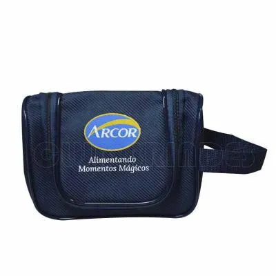 Necessaire em poliéster com acabamento externo vivo 