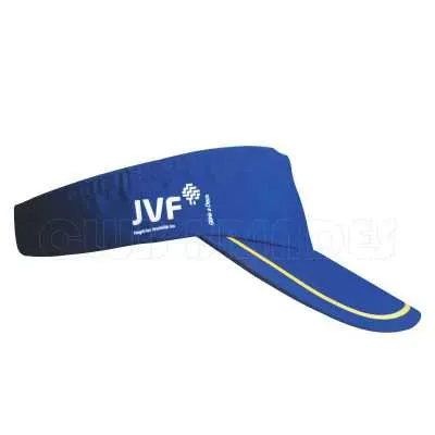 Viseira em microfibra (100% Poliéster) com regulador em velcro cor azul com logo 