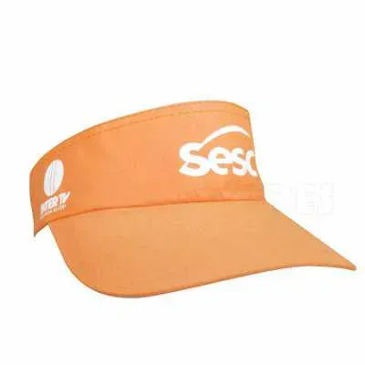 Viseira em microfibra (100% Poliéster) com regulador laranja