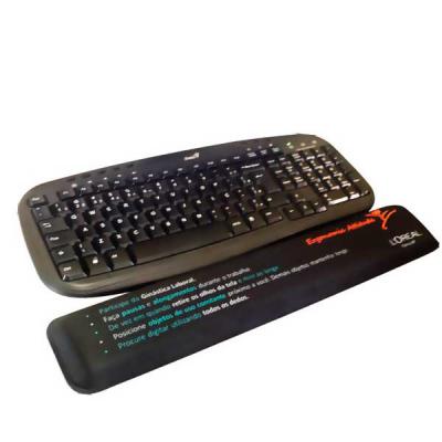 Apoio ergonômico para teclado, confeccionado em espuma de neoprene forrada em tecido macio. Dimen...