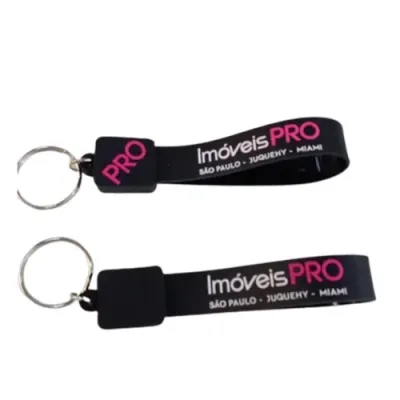 Chaveiros com tira emborrachada