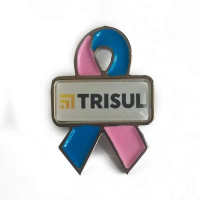 Pin laço azul e rosa