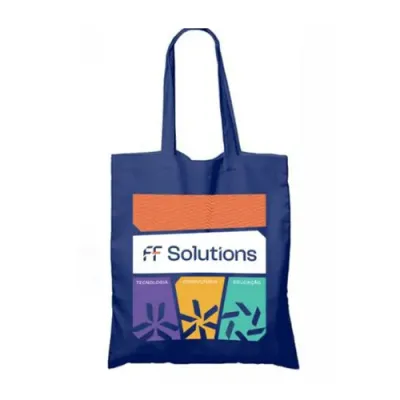 Sacola retornável azul com personalização