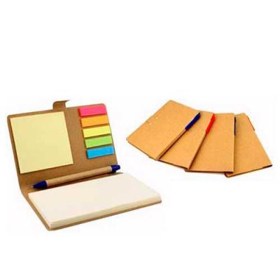 Bloco de anotação com sticky notes coloridos, material reciclado, gravação em Silk ou Tampografia