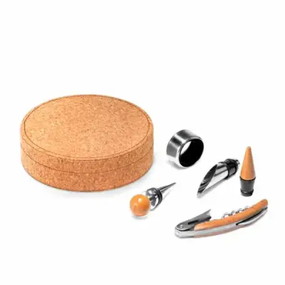 Conjunto para vinho em cortiça