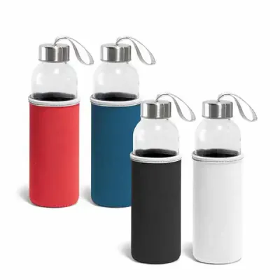 Squeeze. Vidro e aço inox. Capacidade até 520 ml. Fornecido com luva em soft shell. Food grade. C...