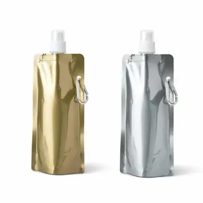 Squeeze dobrável. PE. Capacidade até 460 ml. Food grade. 110 x 218 x 64 mm