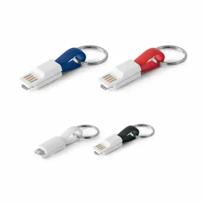 Cabo USB com conector 2 em 1 em cores 