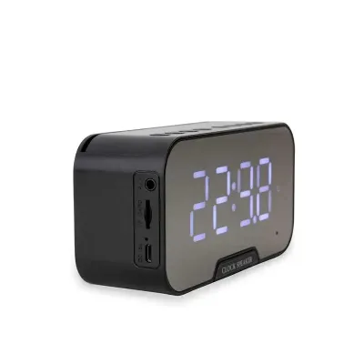 Caixa de Som Multimídia com Relógio e Suporte para Celular