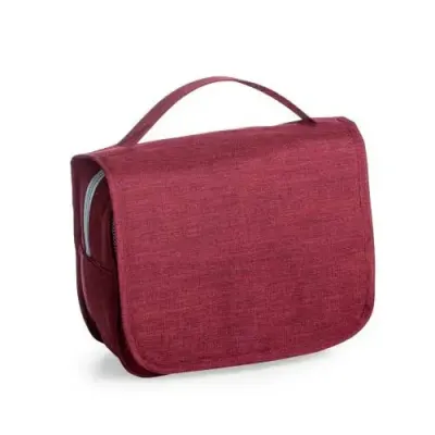 Necessaire em nylon com abertura frontal por velcro e alça superior