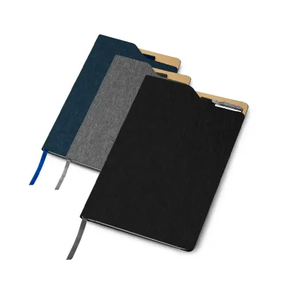 Caderno de anotações com suporte para caneta