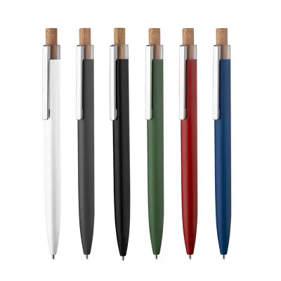 Caneta esferográfica em alumínio reciclável : várias cores