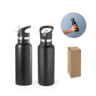 Garrafa em aço inox com parede dupla isolada a vácuo