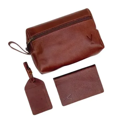 Kit Viagem Premium em Couro Legítimo