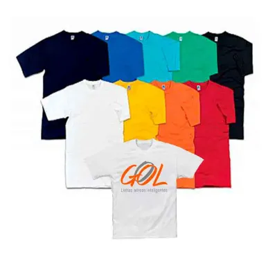 Camiseta em algodão 30.1 com diversas cores.