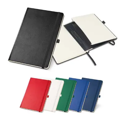 Caderno capa dura com porta caneta