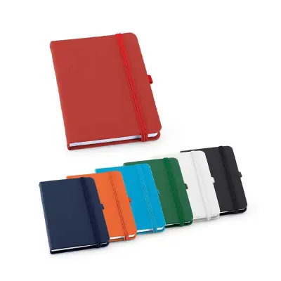 Caderno capa dura sintético e porta canetas