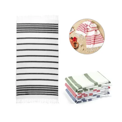 Toalha de praia em algodão e poliéster - 1